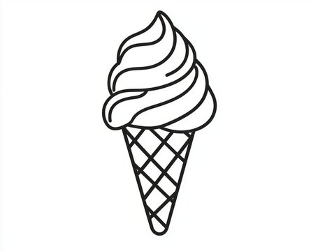 recommend clip art: Continuous line drawing of an ice cream cone.