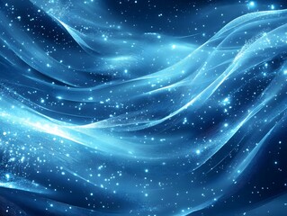 Celestial Blue Waves: A Serene Abstract Artwork
