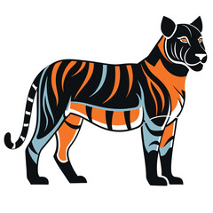 The angry Tiger silhouette victor illustrator file