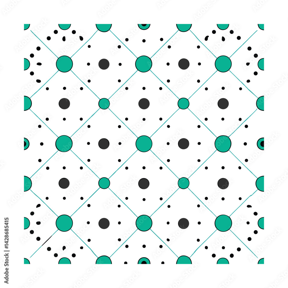 Poster geometric dot and line pattern with evenly spaced elements