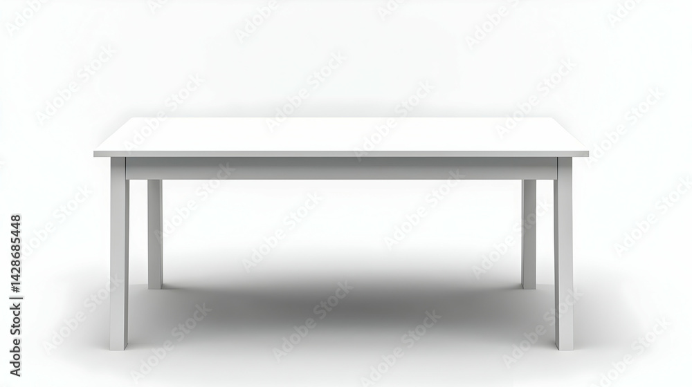 Poster empty white rectangular table on white background