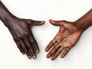 Dark Skin Hands Reaching: A Study in Minimalist Portraiture