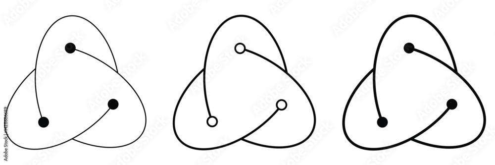 Poster react line icon, vector set. react symbol vector illustration.