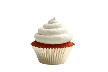 Classic Red Velvet Cupcake with Creamy Whipped Frosting Design