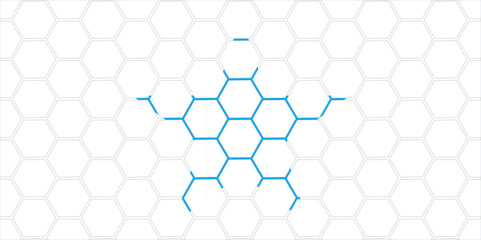 Fototapeta premium Blue Hexagonal Pattern with Geometric Honeycomb Design
