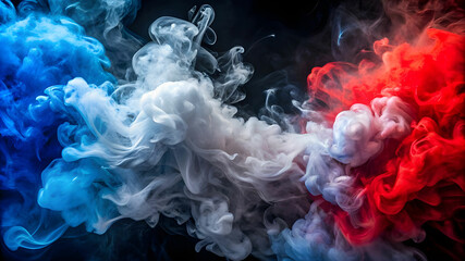 Obraz premium A vibrant explosion of colorful smoke dances
