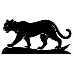 Obraz premium Black panther silhouette on a tree branch