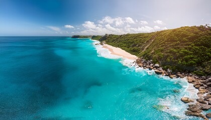 Fototapeta premium aerial view of a coastline with turquoise waters