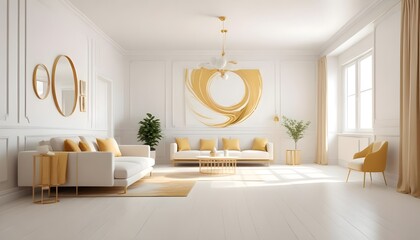 interior modern design room 3d