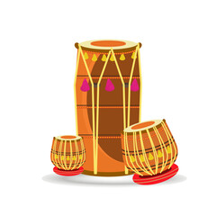 indian weddings wooden barrel with drum vector elements