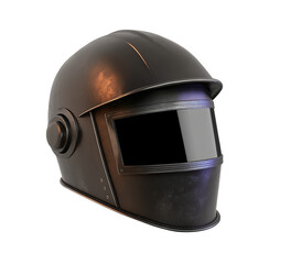 Fototapeta premium A black welding mask with a solar panel on Png Format and Transparent Background
