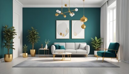 interior modern design room 3d