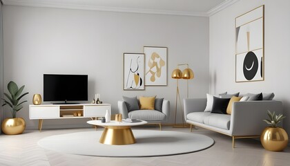 interior modern design room 3d