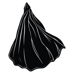 Naklejka premium Isolated Black Vector Artist Element rag or cloth With White Background