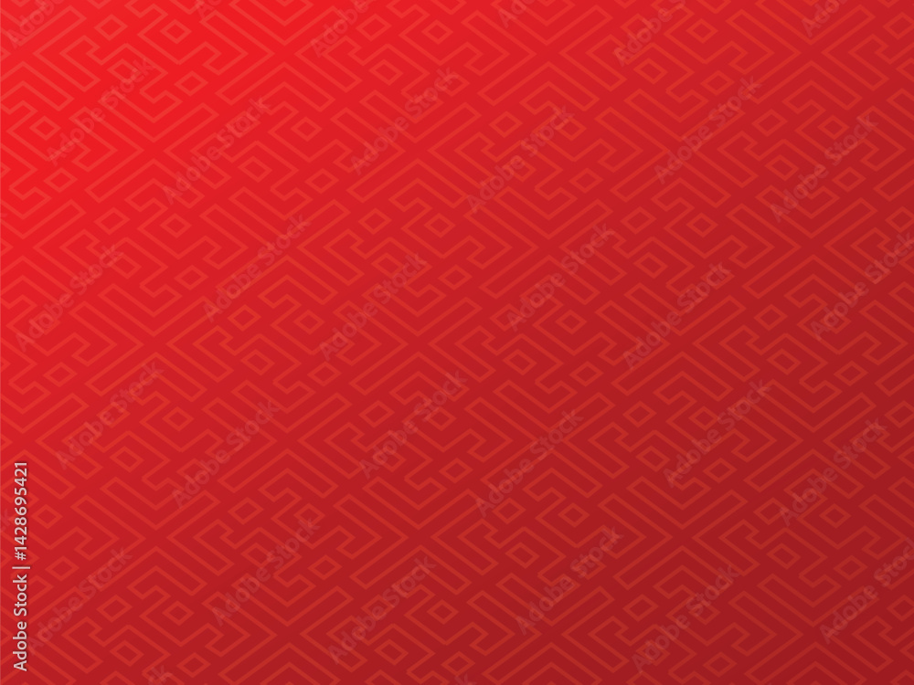 Poster a vibrant red labyrinth its intricate paths creating a mesmerizing dance of lines and shadows
