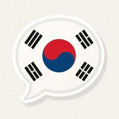 South Korean flag Speech Bubble