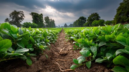 Discover the Vibrant World of Organic Farming with Lush Green Crops and Beneficial Insects in Harmony