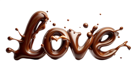 A delicious brown chocolate splash, a sweet cocoa liquid drop melting on transparent background