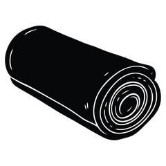 Isolated Black Vector Artist Element rolled canvas With White Background
