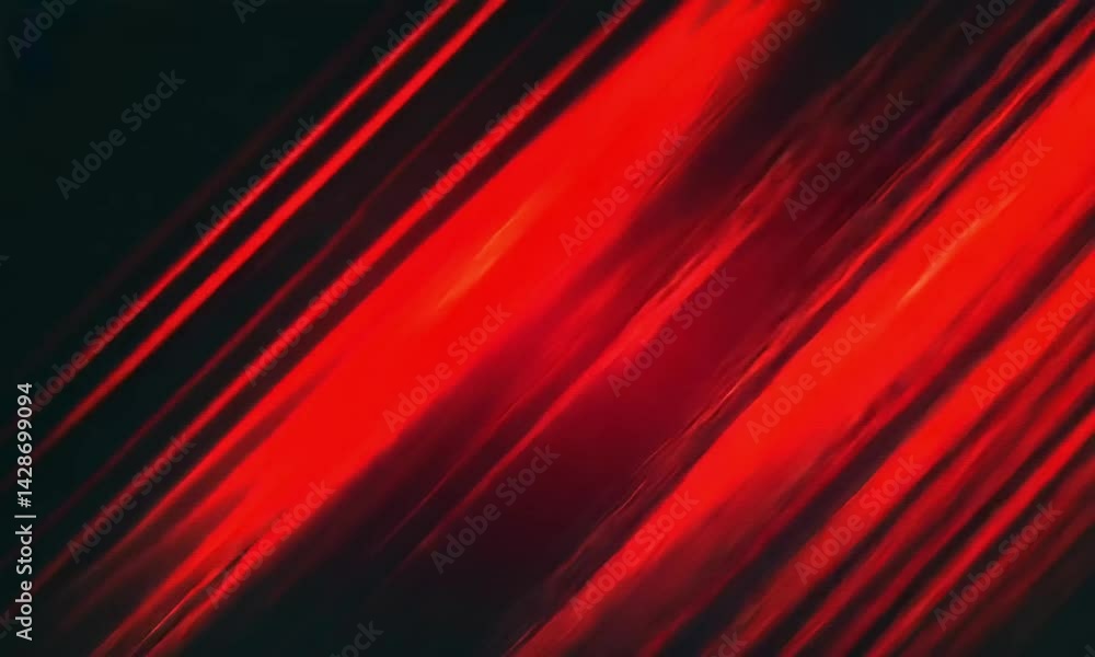 Poster dynamic red diagonal stripes on dark background illuminated by soft ambient lighting made with gener