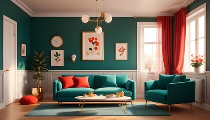 interior modern design room 3d