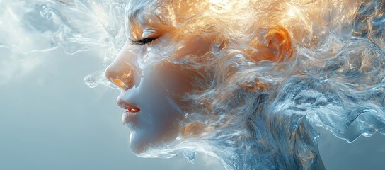 An abstract image depicting the tum and disorganized: a chaotic mind. Us dynamic lines, fragmented shape distorted perspec and a light color.