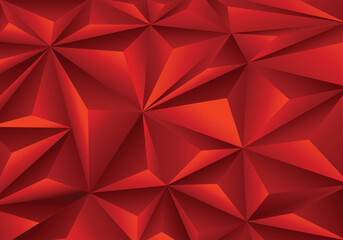 Crimson Origami An abstract geometric sculpture of fiery red triangles