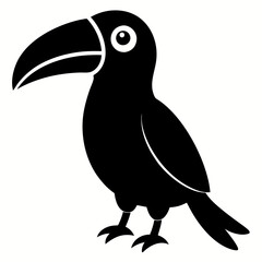 Black Silhouette Toucan Illustration