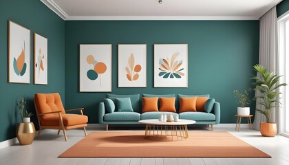 interior modern design room 3d