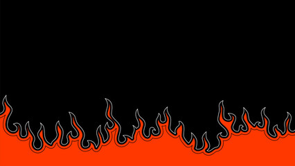 Background with fire lines. Outline of flames background. Continuous fire line design. Flame outline background. Fire Background. flame Background. doodle fire background. Flame Seamless Pattern.