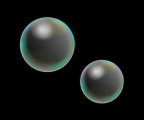 シャボン玉　バブル　黒背景