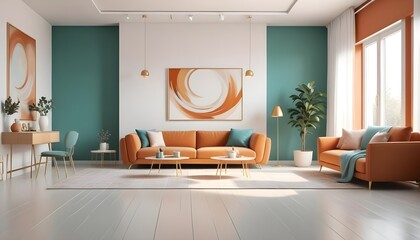 interior modern design room 3d