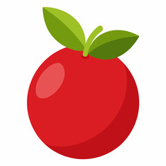 red apple with leaf