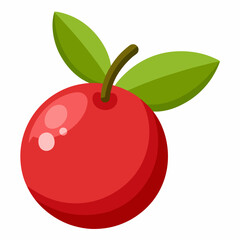red apple with leaves
