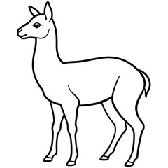 Minimalist Vicuna One-Line Art