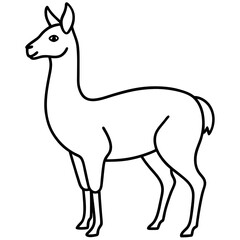 Minimalist Vicuna One-Line Art
