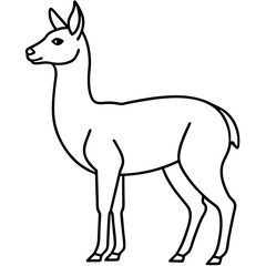 Minimalist Vicuna One-Line Art