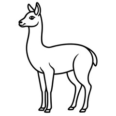 Minimalist Vicuna One-Line Art
