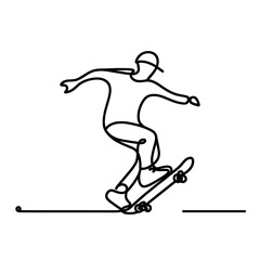 Obraz premium Skateboarder performing a trick in a minimalistic style 