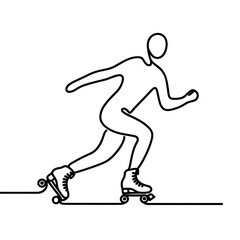 Fototapeta premium Inline skater performing action against simple background 
