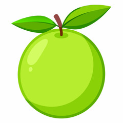 green apple with leaf