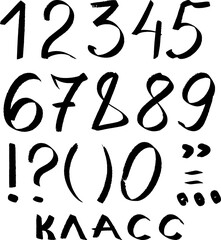 handwritten letters and numbers for school design, vector