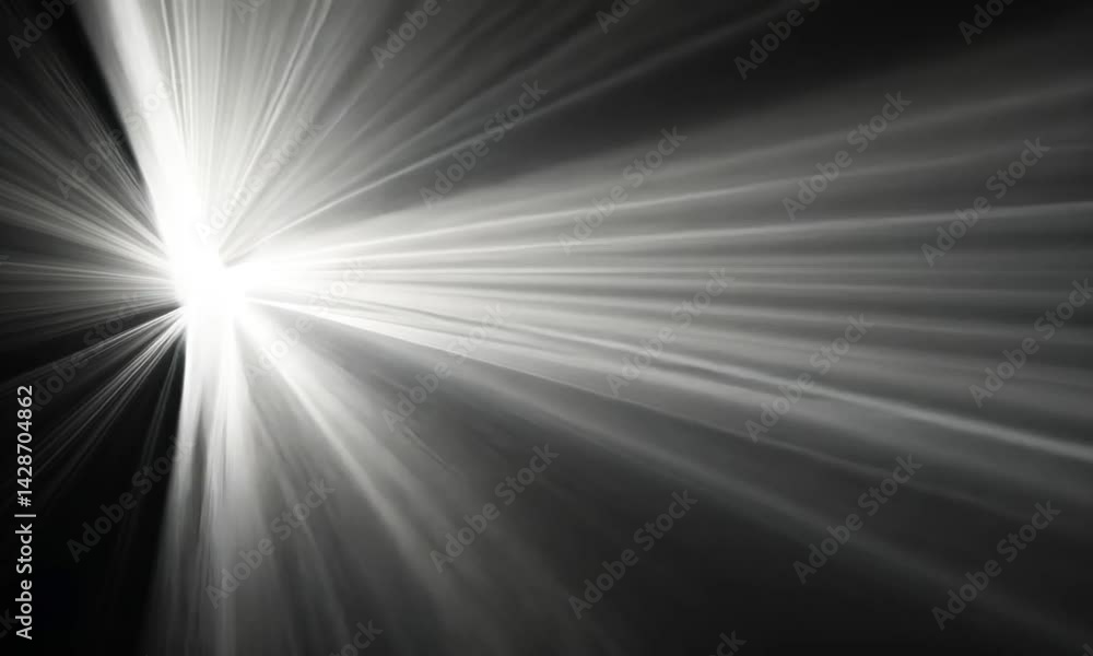 Aufkleber white light beam moves slowly from left to right over dark background made with generative ai techno