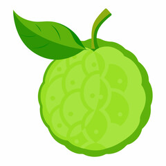 green apple with leaf