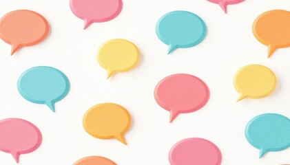 Seamless pastel speech bubble pattern on white background, design, stylish