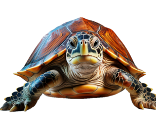 Big turtle isolated on transparent background