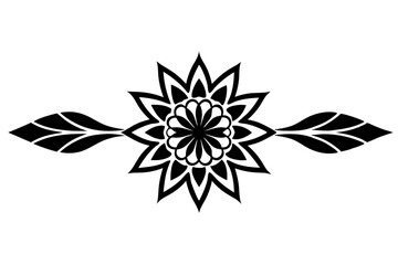 Obraz premium black and white floral ornament