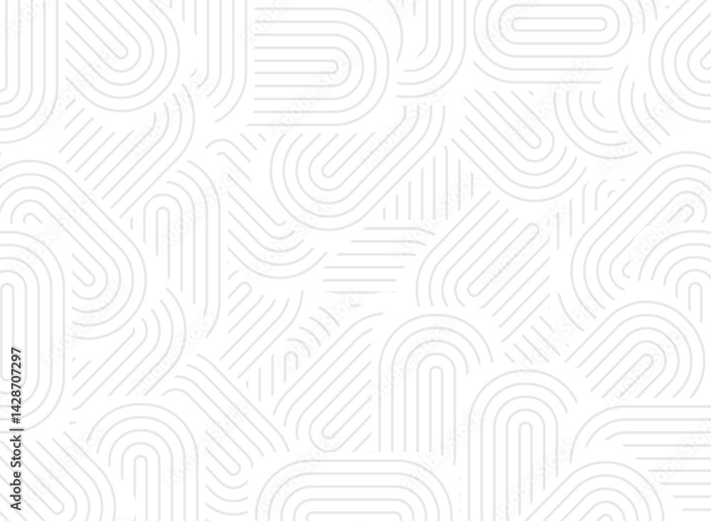 Poster Abstract pattern of concentric curves and lines on a white background