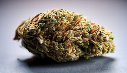 closeup of a single dried cannabis nug