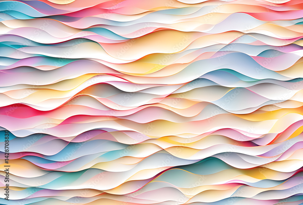 Poster nano future rainbow bright gradient background with mixed colors with tile transition, threads top. 
